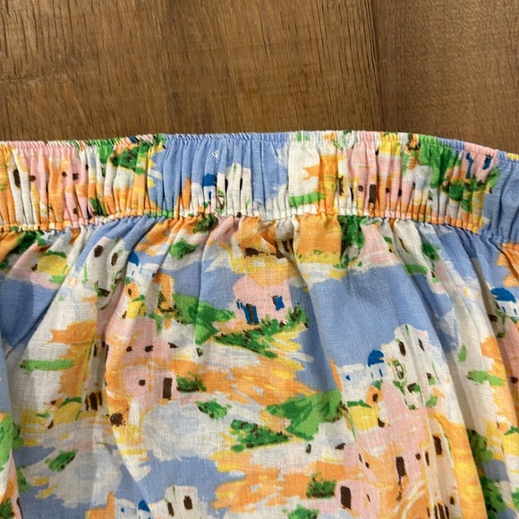 Cynthia Rowley Coastal Print Linen Blend Wrap Maxi Skirt Size Small - Picture 7 of 7